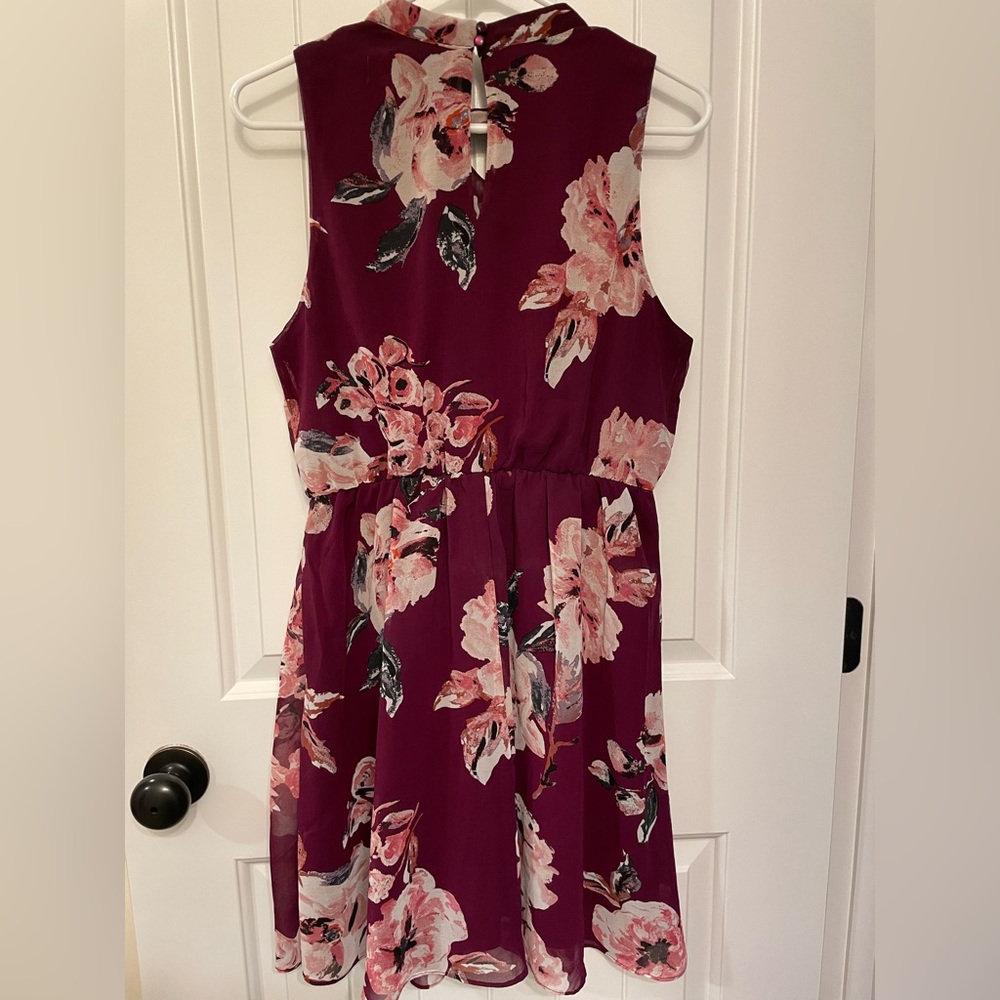 Women’s Maroon Floral Dress
